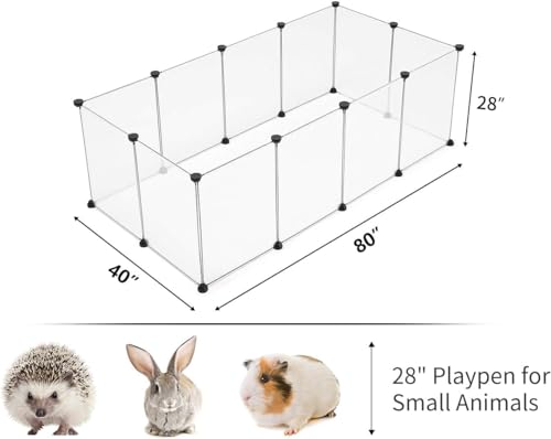 Luriva PP-TM50-12-2 Large Transparent Pet Playpen, 28 Inch H X 20 Inch W, Dog Playpen, Small Animal Playpen, Puppy Playpen, Rabbit Playpen thumb #5