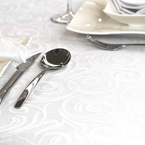 Nappe blanche antitache Lyon 150x200cm pour table rectangulaire - 4