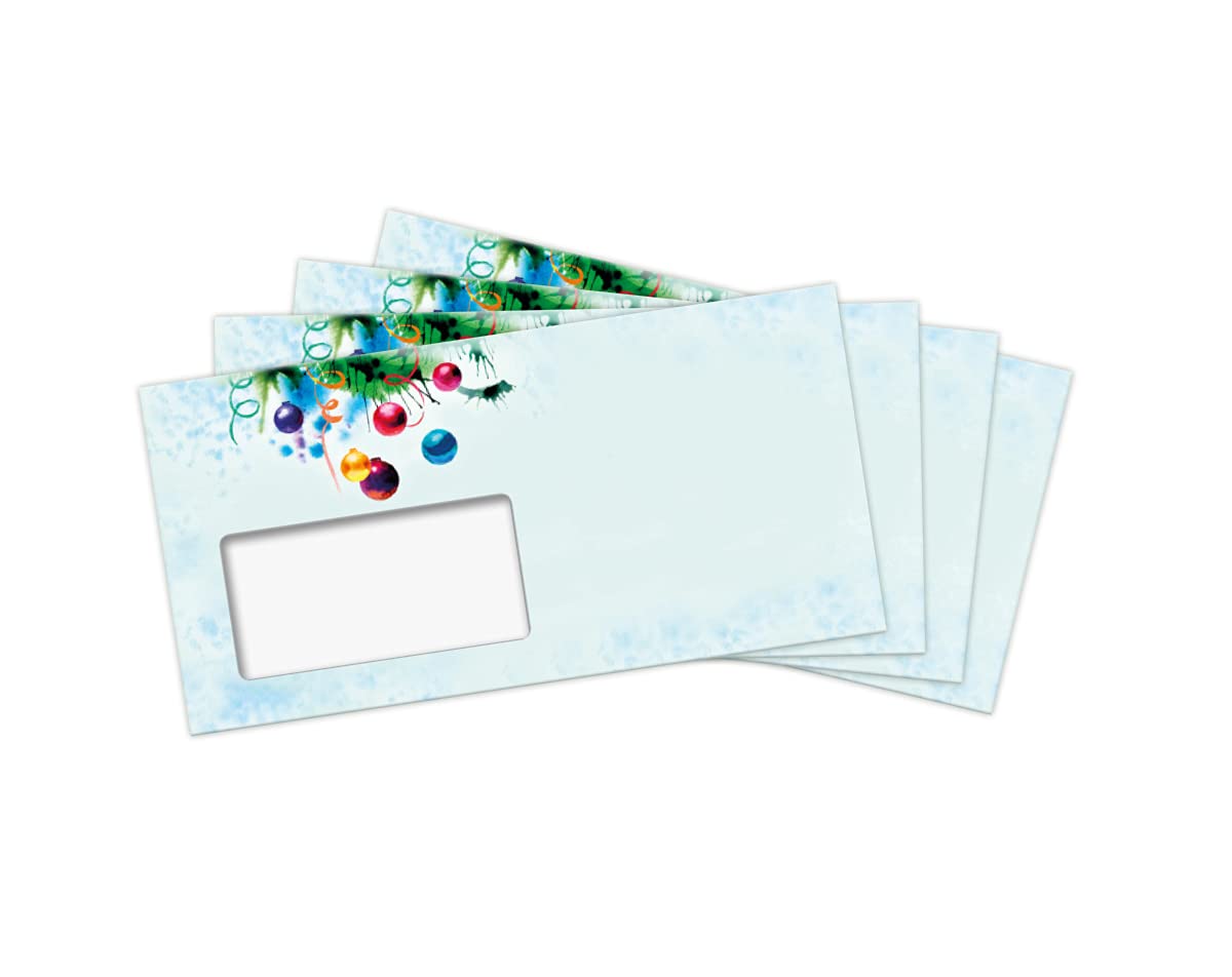 Briefpapier Weihnachten Weihnachtsbriefpapier mit Umschlag Umschlägen mit Fenster Weihnachtspapier A4 für Kunden (250 Blätter + 250 Umschläge)