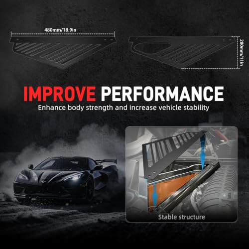 Image of Bevinsee Engine Bay Covers Compatible with Chevrolet Corvette C8 2020-2023 | C8 Engine Cover Aluminum, for C8 Corvette Accessories, 2PCS