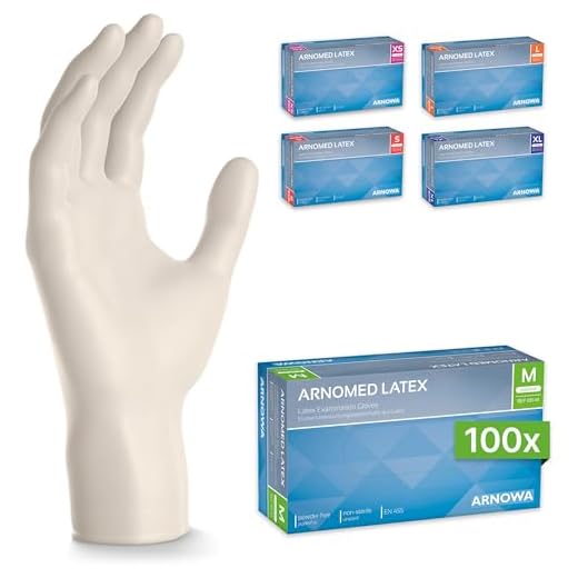 Latexhandschuhe puderfrei Einweghandschuhe Größe M von ARNOMED 100 Stück/Box in gr. XS S M L XL