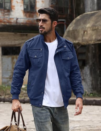 Image of TACVASEN Men's Lightweight Military Cotton Jacket Casual Windbreaker Coat