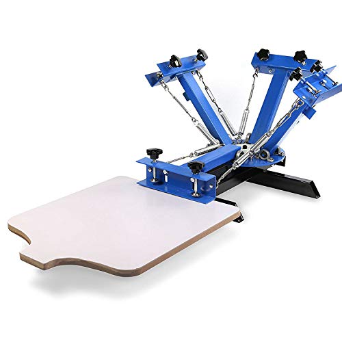 SmarketBuy Silk Screen Printing Machine 1 Station 4 Color Screen Printing for T-Shirt DIY (1 Station 4 Color)
