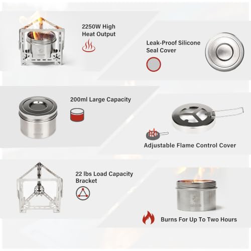 Image of ALOCS 2250W Alcohol Stove Set with Foldable Stand Camping Stove