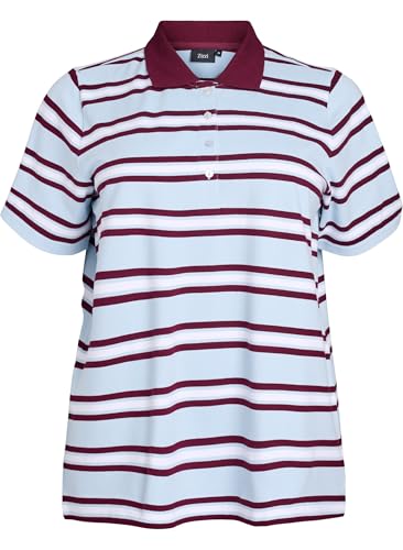 Polo de manga corta para mujer Zizzi tallas grandes 42-60: camiseta de algodón cómoda