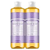Dr. Bronner’s - Pure-Castile Liquid Soap (Lavender, 32 ounce, 2-Pack) - Made with Organic Oils, 18-in-1 Uses: Face, Body, Hair, Laundry, Pets and Dishes, Concentrated, Vegan, Non-GMO