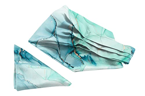 Image of BLACKSMITH Jacquard Microfiber Neckwear Ascot and Matching Pocket Square Set for Men