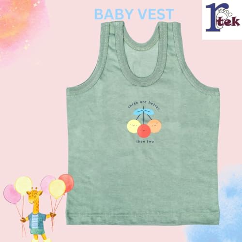 Image of REVOLTEK Printed Vest baniyan Cotton Inner wear for Baby wear Sleeveless Undershirts for Kids Sando ganji Tank-Tops Toddler Girls /Boys Colors Pack of 6
