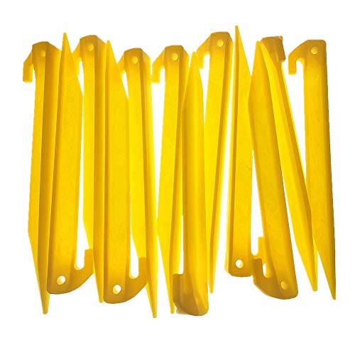 Estacas de plástico de 12 pulgadas para tienda de campaña y gancho resistente de camping 6