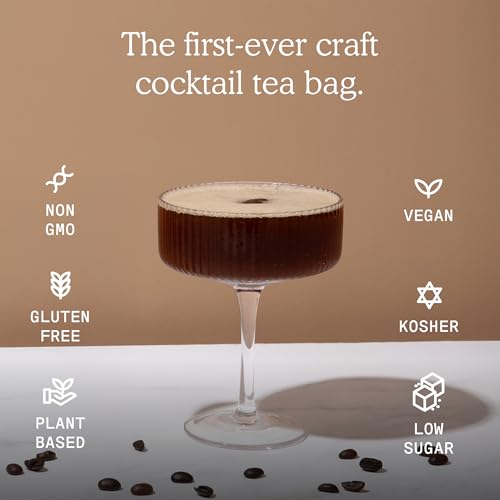 Image of SAYSO: Espresso Martini Instant Cocktail Tea Bags | Infuses with Cold Water & Spirits for a Premium Craft Cocktail or Mocktail (25 Calories, 5g Sugar), 8-Pack