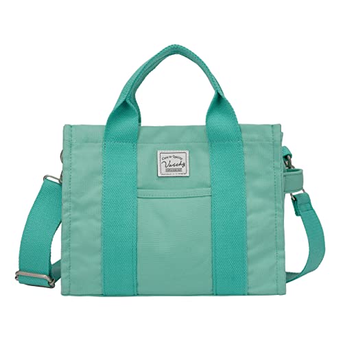 Image of VASCHY Canvas Tote bag, Casual Reusable Work Totes for Women Teachers with Zippers Pockets Crossbody Shoulder Bag Purse