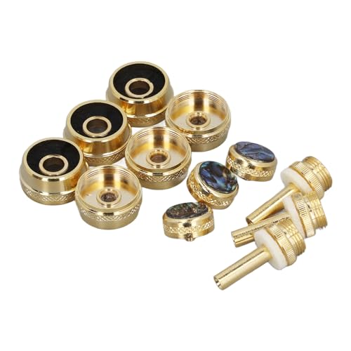 12 Pcs Trumpet Mouthpieces Set, Trumpet Valve Finger Button Cap and Rod Exquisite Abalone Shell Trumpet Valve Parts for Musical Instruments Repair