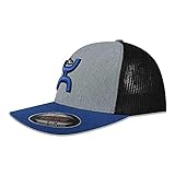HOOEY Men's Coach Flexfit Fitted Hat (Large/X-Large, Blue/Black/Grey)