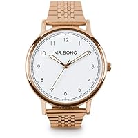 MR. BOHO Reloj Analógico para Adultos Unisex de Cuarzo con Correa en Acero Inoxidable 75-CW