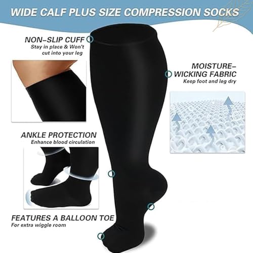 Everstride Compression Socks, Compression Socks for Women and Men Wide Calf Extra Knee High Traveling and Pregnant3
