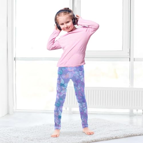 Boccsty Tie Dye Butterflies Girls Leggings Kids Yoga Pants Dance Active Tights 4T4