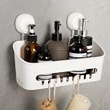 TAILI Shower Caddy with Vacuum Suction Cup Drill-Free Removable Shower Shelf Storage Basket for Sham