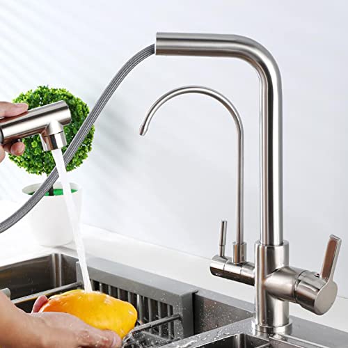 Robinet d'évier de cuisine fini les éclaboussures avec le bec pivotant 360°
