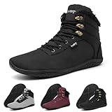 Geweo Winter Barfußschuhe Herren Damen Warme Winterschuhe Gefüttert Leicht Mid-Top Barfuss Sneaker...