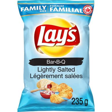Lay's - Papas fritas sabor salsa BBQ ligeramente saladas, de 8.3 oz
