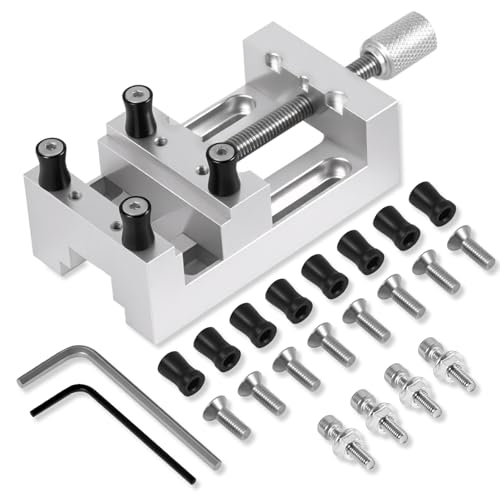 Image of Mini Drill Press Vise, High Precision Aluminum Small Vise 0-1.85" Clamping Range for Crafts, Jewelry Making, Modeling, Repairs, Hobbies, Watches & Small Electronics, Mini Vise for Micro Fabrication