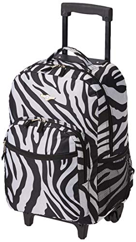 Image of Rockland Double Handle Rolling Backpack, Zebra, 17-Inch