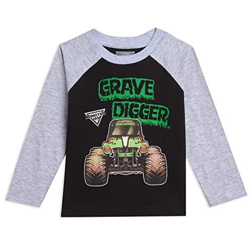 Monster Jam 2 Pack Long Sleeve T-Shirts Toddler to Big Kid Grave Digger El Toro Loco Megalodon2