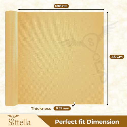 Image of SITTELLA (45cm x 1000cm) Food-Grade Anti-Slip Washable Kitchen Drawer & Shelf Liner | Multipurpose Waterproof Fridge, Table & Cabinet Mat | Non-Toxic, Cuttable & Reusable(Ivory)