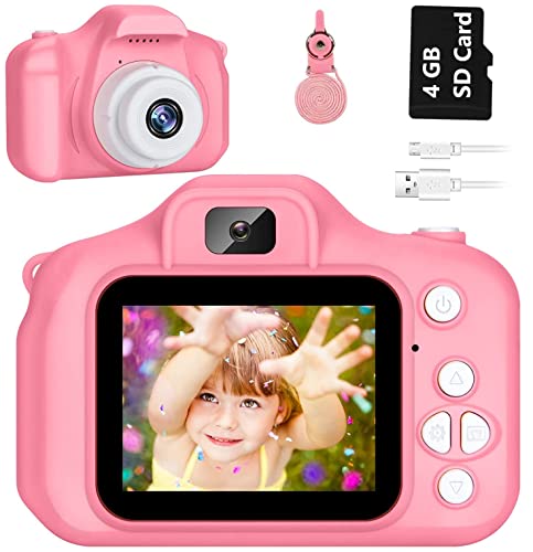 Image of CADDLE & TOES Kids Camera for Girls Boys, Kids Selfie Camera Toy 13MP 1080P HD Digital Video Camera for Toddler, Christmas Birthday Gifts for 3-10 Years Old Children (4GB, Pink)