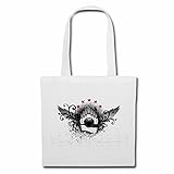 Reifen-Markt Tasche Umhängetasche BOWLING KEGELN BOWLINGSKUGEL BÖSER Smile KEGELABEND BOWLINGSABEND BOWLINGSTURNIER Einkaufstasche Schulbeutel Turnbeutel in Weiß
