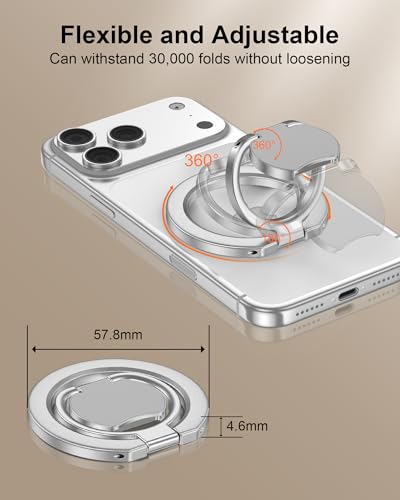 Image of Magnetic Phone Grip Holder for Samsung Galaxy S26 S25 Ultra S24 S23 Z Flip7 Fold7, Two-Sided Magsafe Finger Ring with Kickstand for Apple iPhone 17e 17 Pro Max Air 16e 16 15 Plus Fit Magsafe Car Mount