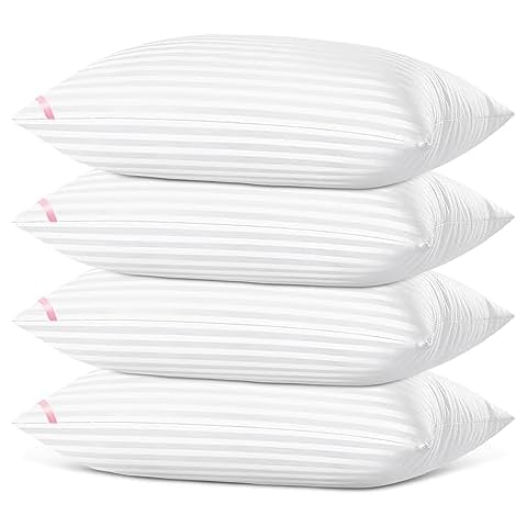 EIUE Bed Pillows for Sleeping 4 Pack Queen Size，Pillows for Side and Back Sleepers,Super Soft Down Alternative Microfiber Filled Pillows,20 x 30 Inches Cover