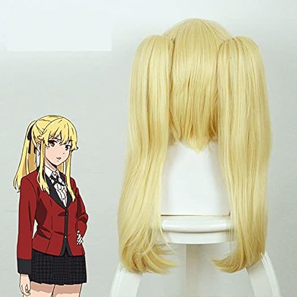 Kakegurui Hittebestendige Cosplay Pruik Ririka Momobami Runa Yomozuki Mary Saotome Yumeko Jabami Cosplay Pruiken Pruik Pet Beige (Color : Gold, Size : One Size)