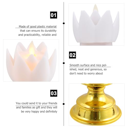 Lámpara de buda para decoración religiosa budista con luces de loto 3
