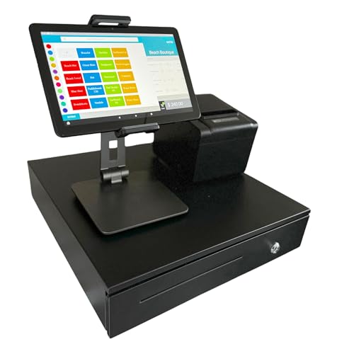 Image of System for 10-inch Amazon Fire Tablet Complete Cash Register with Receipt Printer, Cash Drawer, and Stand for Small Business, Retail, Restaurant, Salon