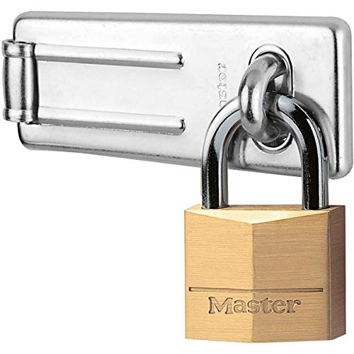 Master Lock 140703EURD Pack Comprenant un Moraillon de Porte et un Cadenas à Clé