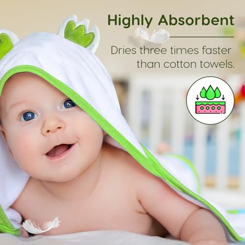 Image of Premium Baby Hooded Towels Absorbent, with Free Bath Sponge