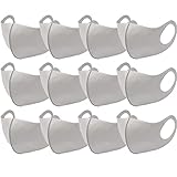 [ORIENEX] マスク 3Dフィットマスク 12枚入 スポーツマスク 息苦しくない 布マスク 選べる4サイズ 血色マスク 洗える 花粉対策 UVカット 繰り返し使える 小顔 速乾 男女兼用 カラーマスク マスク子供-グレー-L