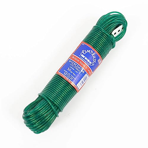 EVERLASTO Líneas de Ropa de Colores WYERCENTOR, PVC, Acero, Verde, 3.5 mm, 20