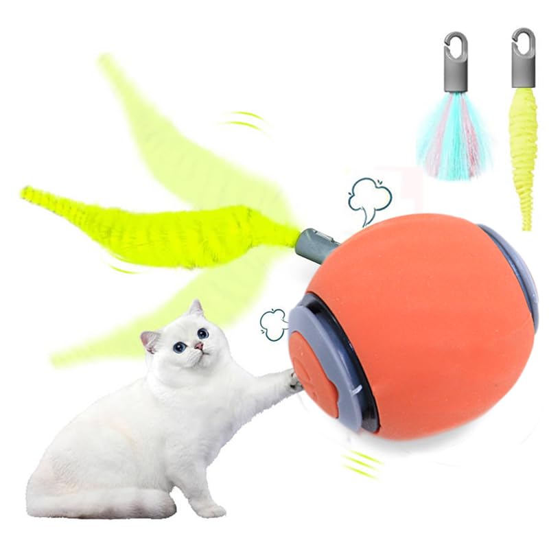 2025 Interactive Cat Toys Ball Automatic Rolling Adult Cat Toy Smart Moving Dog Toys for Bored Indoor Outdoor