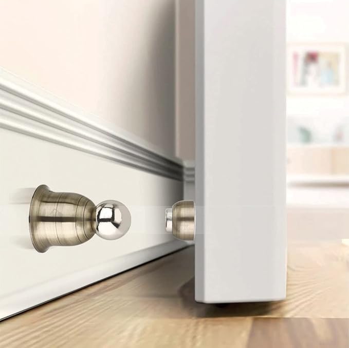 Magnetic Door Stopper | 3-Inch Heavy Duty Stainless Steel. | Home & Office Door Blocker Stopper (Brass)