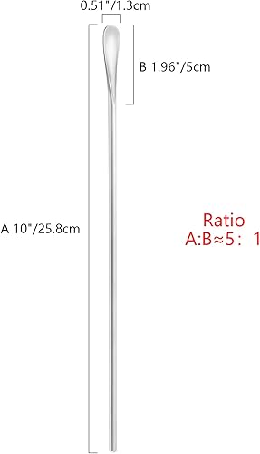Miniatura 6 de Cuchara de café larga de acero inoxidable de 10 pulgadas10.157 in para agitaragitar, cuchara mezcladora de bebidas, agitador de café, palillo de