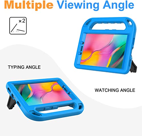 Bmouo For Samsung Galaxy Tab A 8.0 Case 2019 Sm-T290/T295, Tab A 8.0 2019 Case With Screen Protector, Shockproof Light Weight Handle Stand Galaxy Tab A 8.0 Inch 2019 Kids Case Without S Pen - Blue #TOP4