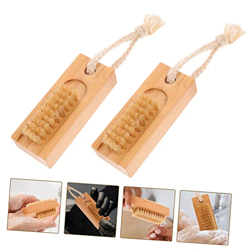 HONMEET 2 Peças Escova De Limpeza De Unhas Limpador De Unhas Escova De Limpeza De Unhas Limpador Nat