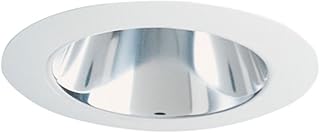 Juno Lighting 442B-WH 4-Inch Deep Cone Recessed Trim, Black Alzak with White Trim