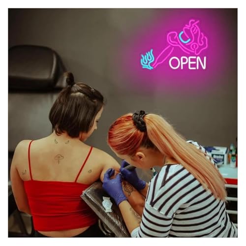 Néon Tattoo Open de salon : enseigne LED réglable pour attirer plus de clients