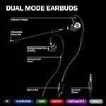 SteelSeries Tusq in-Ear Mobile Gaming Headset – Dual Microphone with Detachable Boom Mic – Ergonomic Suspension Design Earphones – for Mobile