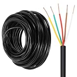 MECCANIXITY 18/5 Sprinkler Wire, 50ft 18 Gauge 5 Conductor Solid Irrigation Wire, PVC Jacket Sprinkler Cable for Underground Irrigation System, Field Central Control System, Thermostat