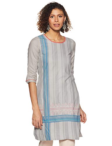 Image of Rangriti Coral Poly Cotton Straight Kurta for Women