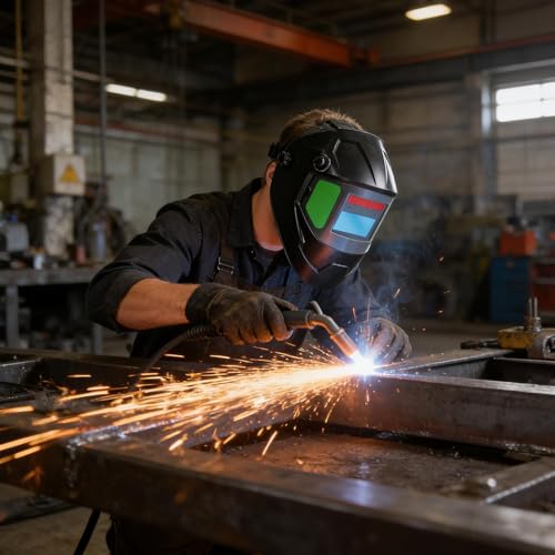 Casque de soudage auto-obscurcissant solaire réglable pour acier